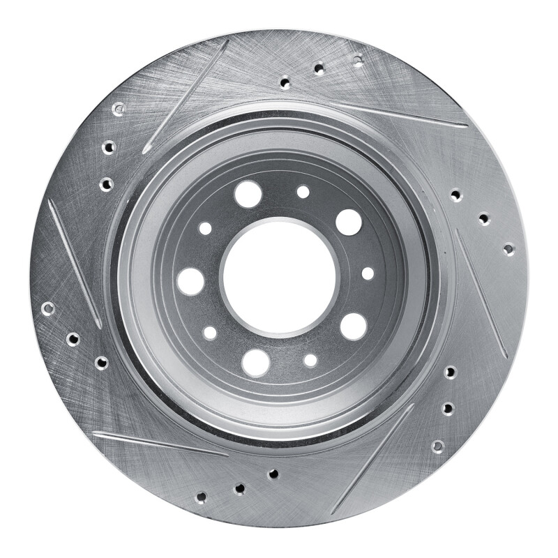 Volvo V70 Brake Rotor (1) - Rear Right - R1 Concepts - Drilled & Slotted - Silver - 2000
